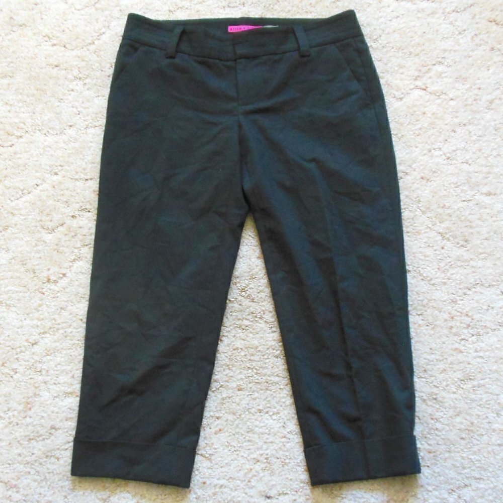 Alice + Olivia Black Cuffed Crop Pants